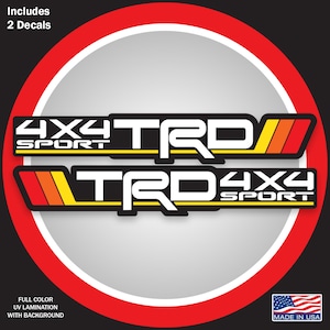 Tri-Color TRD Sport Bedside Decal Vintage Color for Toyota Tacoma Lovers