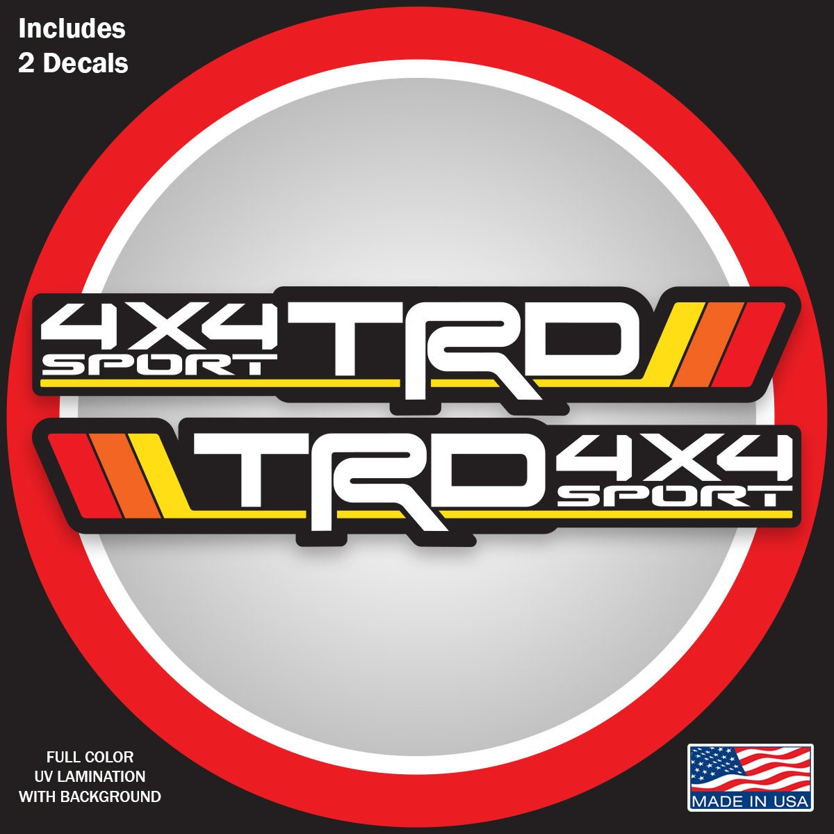 “ ONLY 3D decal ”NARDI x TRD CustomMade Tri-color TRD Sport Bedside Decal Vintage Color for Toyota Tacoma