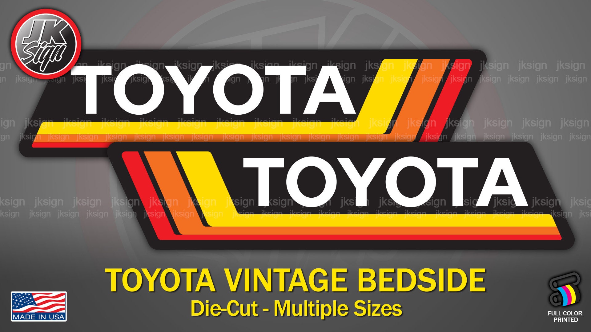 Retro Bedside Decal Vintage Color FITS on Toyota FJ Cruiser Tacoma 4 …