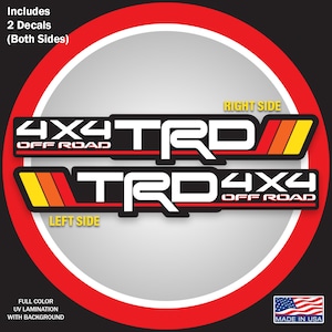 Tri-Color TRD 4X4 Off-Road Bedside Decal (include 2 decals)