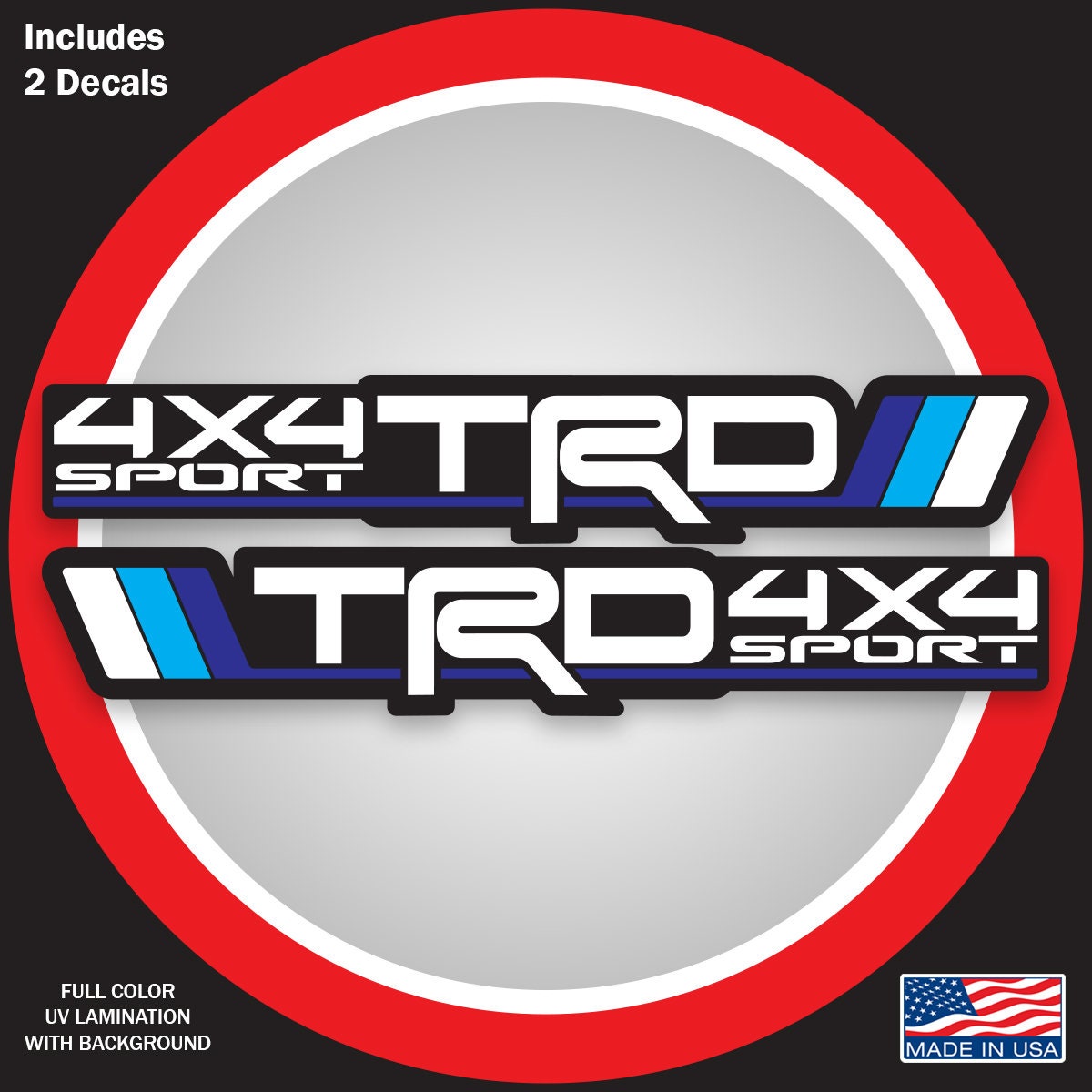 Tri-color TRD Sport Bedside Decal Vintage Color for Toyota Tacoma