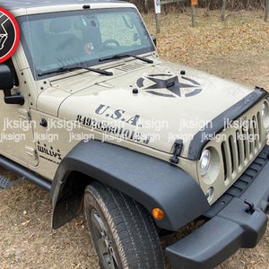 WW2 Set Vinyls Decals Military Restoration kit USA Army Fits on Jeep JK TJ Willys
