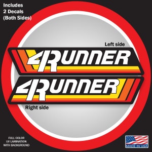 Retro Bedside Decal Fits on 4Runner 95 (Includes 2 Decals)