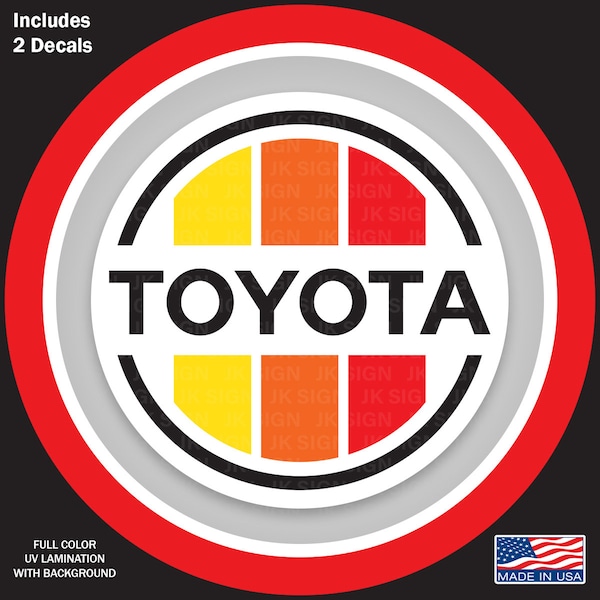 Retro Color Stripes Decals (Include 2 decals) For any Toyota (choose any color)