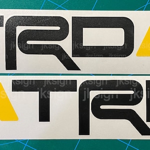 TRD Retro Stripes Bedside (2 Decals) Vintage 70&#39;s 80&#39;s For Toyota FJ Cruiser Tacoma 4 Runner Tundra FJ60 FJ80 FJ40 Landcruiser (2 Decals)
