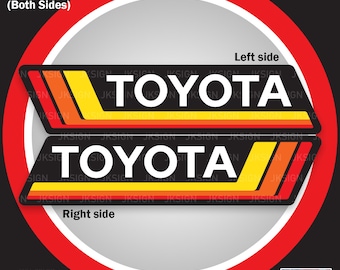 Toyota Retro Bedside Decals (Includes 2 Decals)