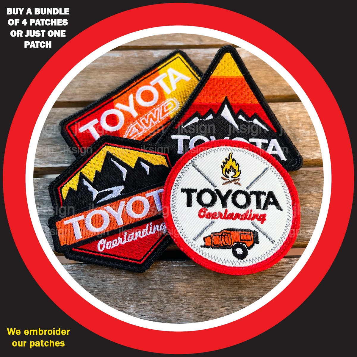 Toyota Bundle Embroidered Patches for Toyota Lovers - Etsy