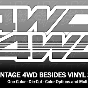 4WD Vintage Style Vinyl (2 Decals) For any Toyota&#39;s