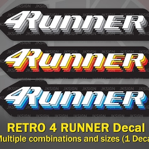 Retro Decal FITS on TOYOTA 4 Runner Gen 4 Vintage Color Contour Cut (1 Decal)