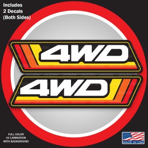 4WD Retro Bedside Decal (Includes 2 Decals)