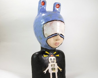 kid 644/ Ceramic Sculpture, Unique Ceramic Figurine