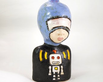 kid 676/ Ceramic Sculpture, Unique Ceramic Figurine