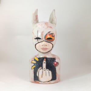 kid 802/ Ceramic Sculpture, Unique Ceramic Figurine