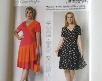 Free UK P/&P Butterick Ladies Plus Size Sewing Pattern 6222 Ruffle Hem D...