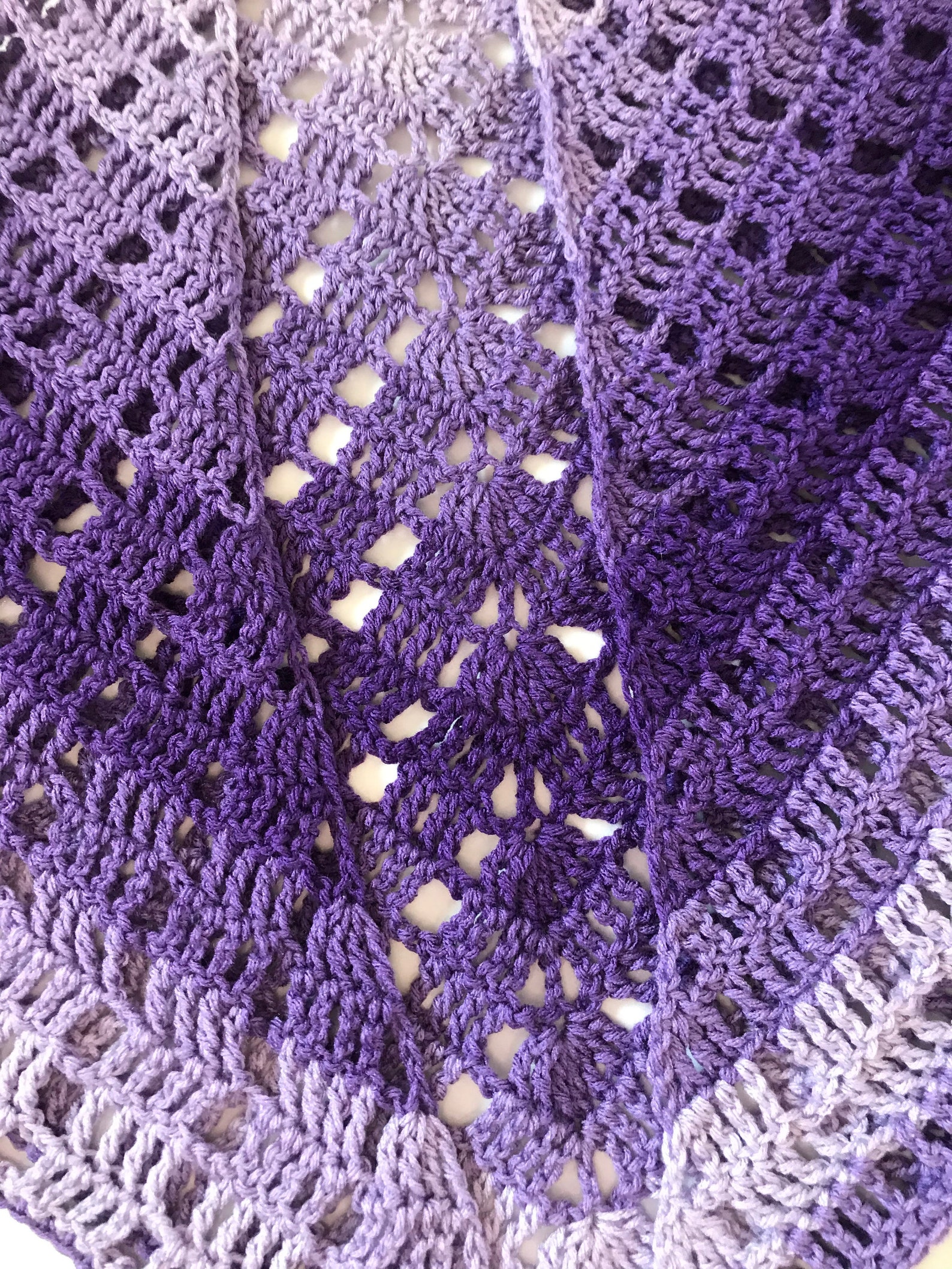 Violet Ombre Shawl Purple Prayer Shawl Triangle Shoulder - Etsy