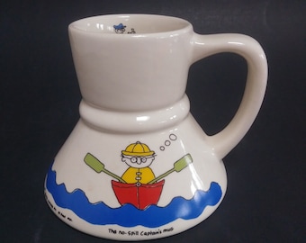 Caneca de café para viagem estilo capitão, vintage de 1982, anti-derramamento, fabricada no Japão.