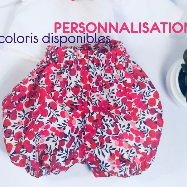 Habit de poupée - Bloomer en liberty personnalisable pour poupon de 20 cm à 42 cm