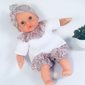 Liberty Eloise - Ropa para muñecas - Blusa con cuello con volantes, mangas cortas - bombachos y diadema para Doll y Poupon
