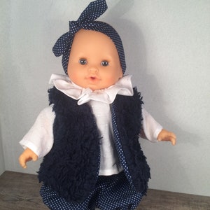 Clothes doll - blouse with frill collar - Shepherd vest - Bloomer and HeadBand to doll and Doll 30 cm