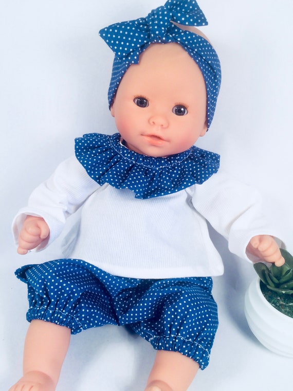 Ropa de mu eca Camisa de cuello volador Bloomer y diadema para