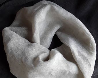 Linen scarf, linen infinity scarf