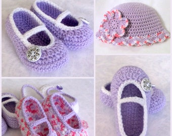 Crochet PATTERNS Baby Girl Booties and Hat Patterns Crochet Baby Patterns Crochet Hat Pattern Crochet Booites Pattern