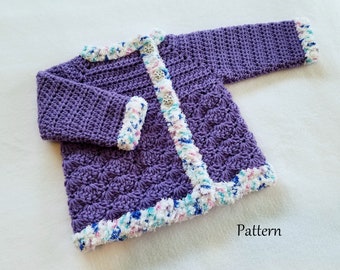 Crochet Baby PATTERN Baby Sweater Pattern Baby Girl's Sweater Sweater pattern The Rebekah Baby Girl's Sweater Pattern