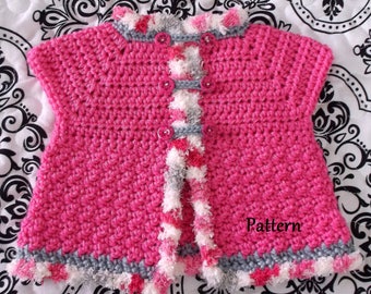 Crochet Baby PATTERN Baby Sweater Pattern Baby Girl's Sweater Sweater pattern Girl's Sweater Crochet Pattern