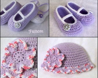 Crochet PATTERNS Baby Girl Booties and Hat Patterns Crochet Baby Patterns Crochet Hat Pattern Crochet Booites Pattern