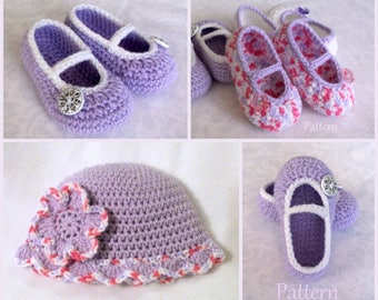 Crochet PATTERNS Baby Girl Booties and Hat Patterns Crochet Baby Patterns Crochet Hat Pattern Crochet Booites Pattern
