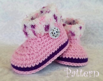 Crochet PATTERN Baby Bootie Pattern Crochet Pattern Baby Boot Crochet Pattern Baby Girl Crochet Pattern