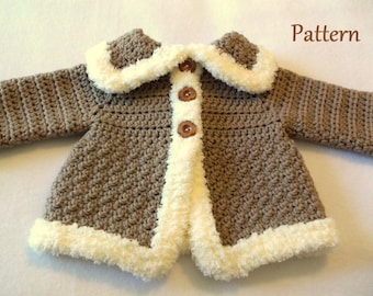 Crochet Baby PATTERN Baby Sweater Pattern Baby Girl's Sweater Sweater pattern