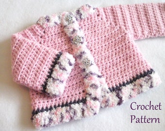 Crochet Baby PATTERN Baby Sweater Pattern Baby Girl's Sweater Sweater pattern