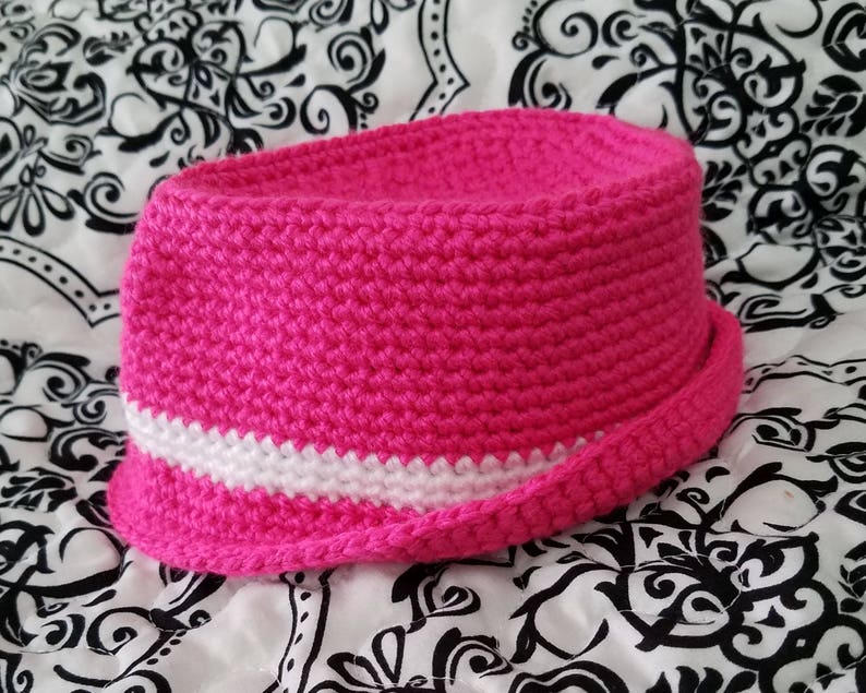 Crochet PATTERN Baby Fedora Hat Baby Hat Pattern Baby Girl's Hat Baby Boy's Hat Pattern image 4