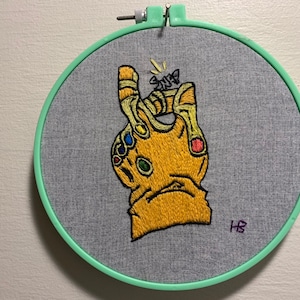 The Snap | Infinity Gauntlet | Thanos Snap | Hand-stitched Wall Art