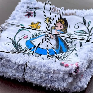 Rag Mug Rug Coaster Set of 4/ Alice in Wonderland