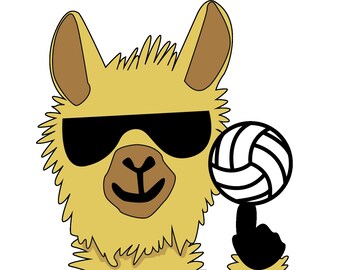 Volley Llamas T-Shirt Design (8x7 inch)