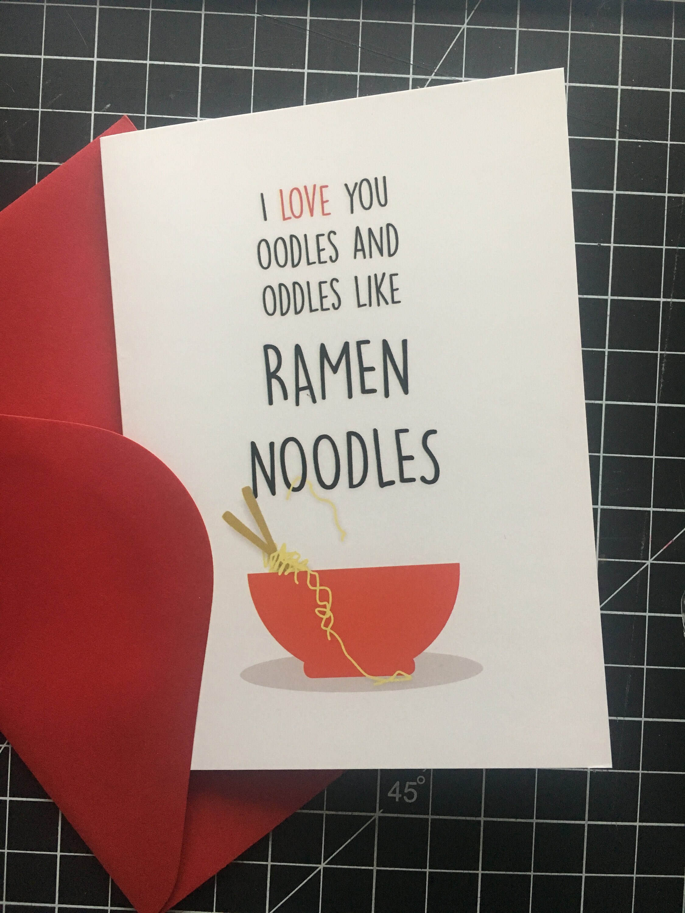 I Love Like Ramen Noodles Greeting Card. Etsy