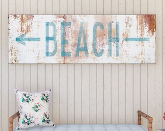 Coastal Farmhouse Wall Decor, Rustic Chic Beach House Sign, Industrial Modern Living Room Sign Wall Art Print, Country Cottage Home Decor