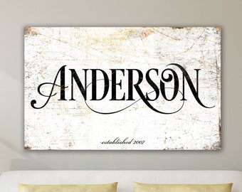 Custom Family Sign, Modern Farmhouse Wall Decor, Industrial Vintage Art, Rustic Living Room Wall Decor, Last Name Sign, Family Homestead