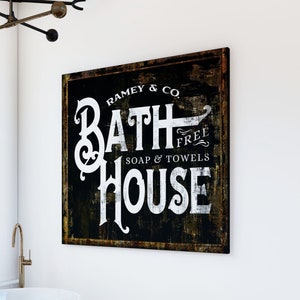 Ole Bath House/Towel Rack/Rustic Carved Wood Sign/Hot Tub  Décor/Bathroom/Pool