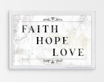 1 Corinthians 13:13 Bible Verse Religious Christian Minimalist Wall Decor Inspirational Quote Hope Love Faith Based Words Popular Artwork