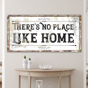 Rustic Wall Decor There's No Place Like Home Sign, Modern Farmhouse Wall Decor Inspirational Sign, Entryway Decor Wizard of Oz Quote Art