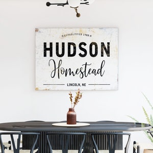 Custom Family Name Sign, Modern Vintage Decor, Large Rustic Wall Decor, Farmhouse Living Room ...