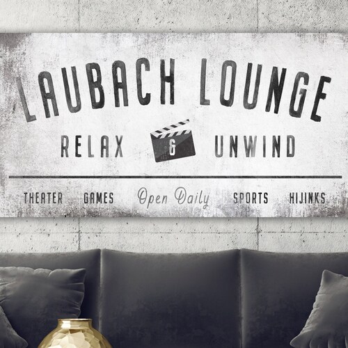 Movie Room Sign Modern Farmhouse Wall Decor Custom Name Sign - Etsy