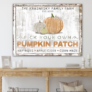 Pumpkin Patch Rustic Fall Sign, Modern Farmhouse Wall Decor, Primitive Country Autumn Farm Decor, Pumpkin Harvest Thanksgiving Decor Kitchen