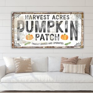 Pumpkin Patch Rustic Fall Sign Modern Farmhouse Wall Decor, Primitive Country Autumn Farm Decor Harvest Thanksgiving Decor Cozy Vintage Sign image 1