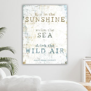 Ocean Cottage Inspirational Quote Art Beach House Decor, Coastal Farmhouse Wall Decor Beach Sign, Rustic Chic Seaside Summer Decor Hanging