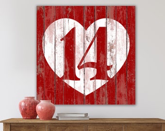 Rustic Farmhouse Wall Art Red Heart Love Sign Valentines Day Decor Simple Minimalist Entryway Wall Decor Shabby Cozy Country Americana Print