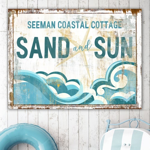 Personalized Beach House Sign Coastal Wall Art Beach House | Etsy